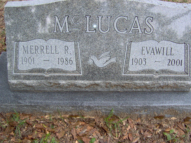 Headstone for McLucas, Evawill